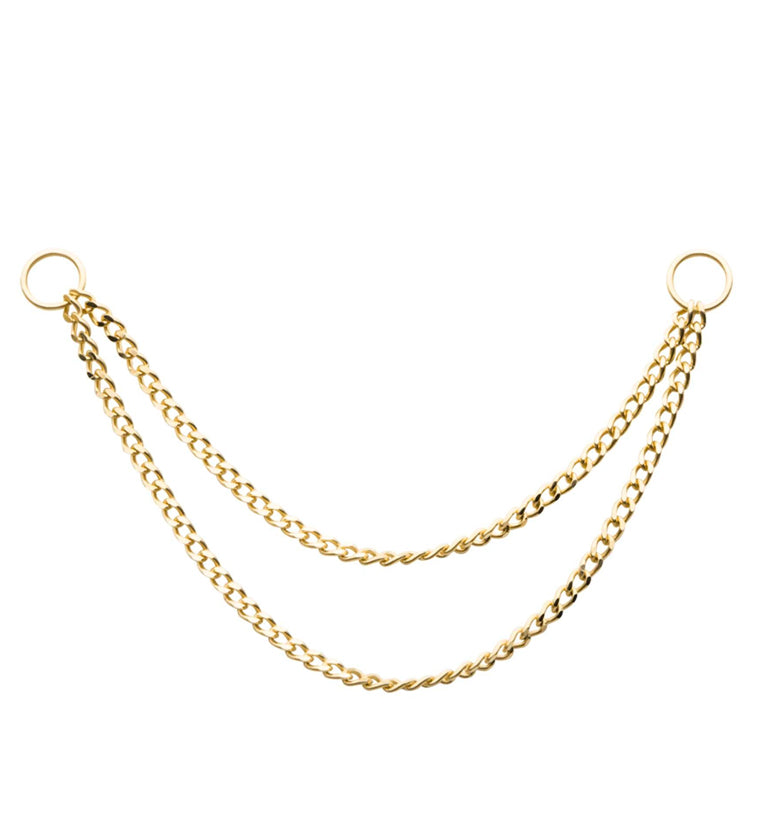 14kt Gold Dual Curb Chain
