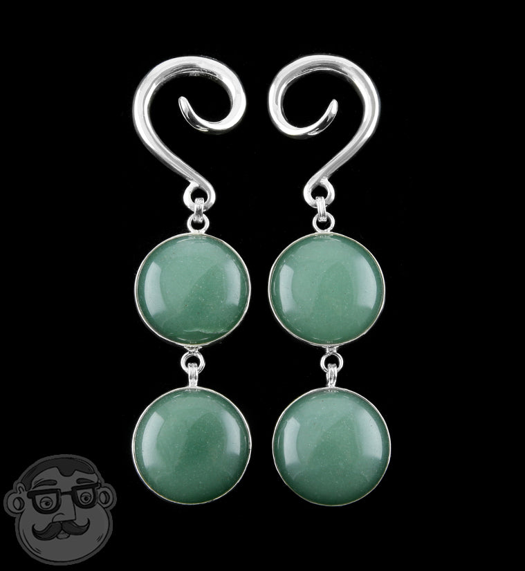 Double Aventurine Stone Hanging Ear Weights