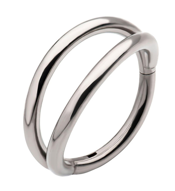 Double Bar Titanium Hinged Segment Ring