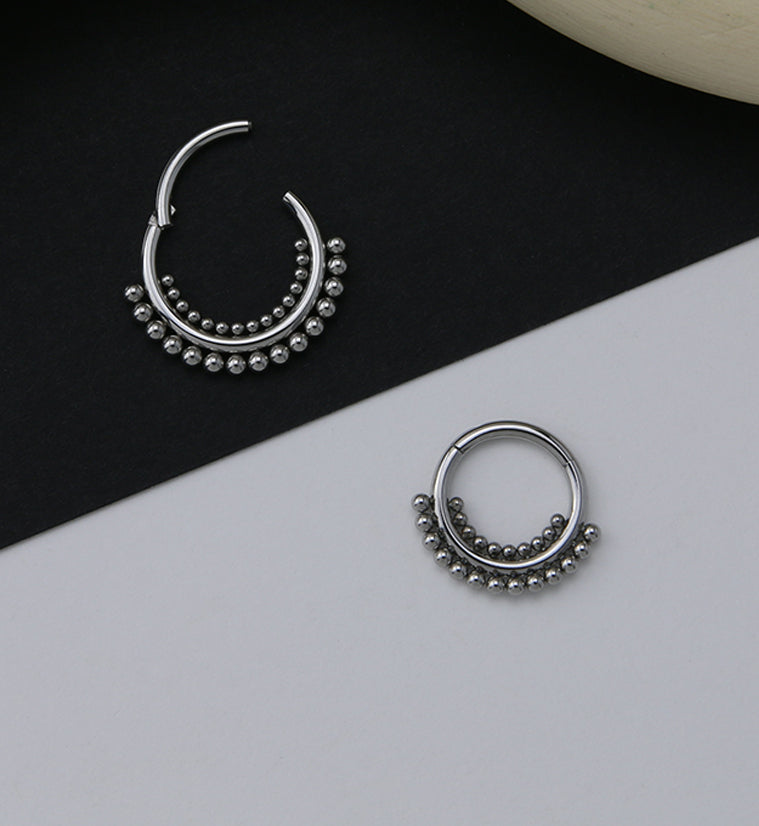 Double Beaded Tier Hinged Segment Ring