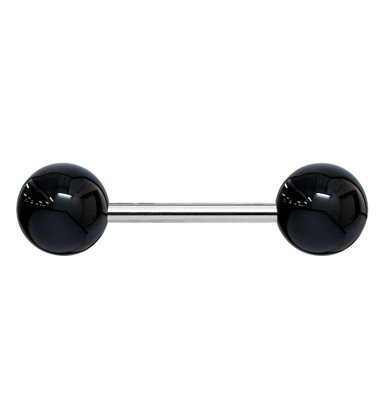 Double Black Ball Stainless Steel Barbell