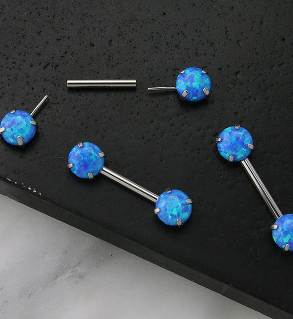 Double Blue Opalite Threadless Barbell