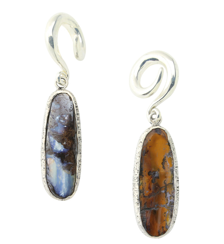 Double Boulder Opal Ear Weights Version 25