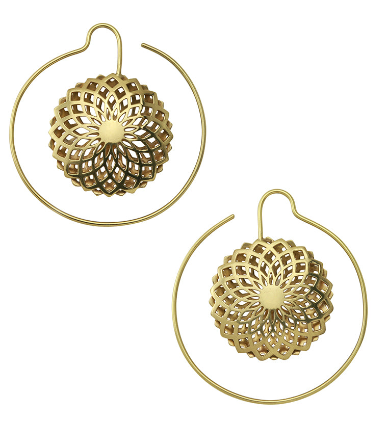 Double Mandala Brass Earrings