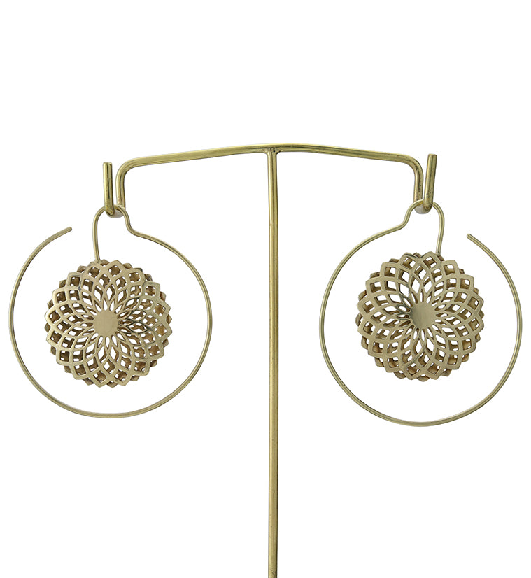 Double Mandala Brass Earrings