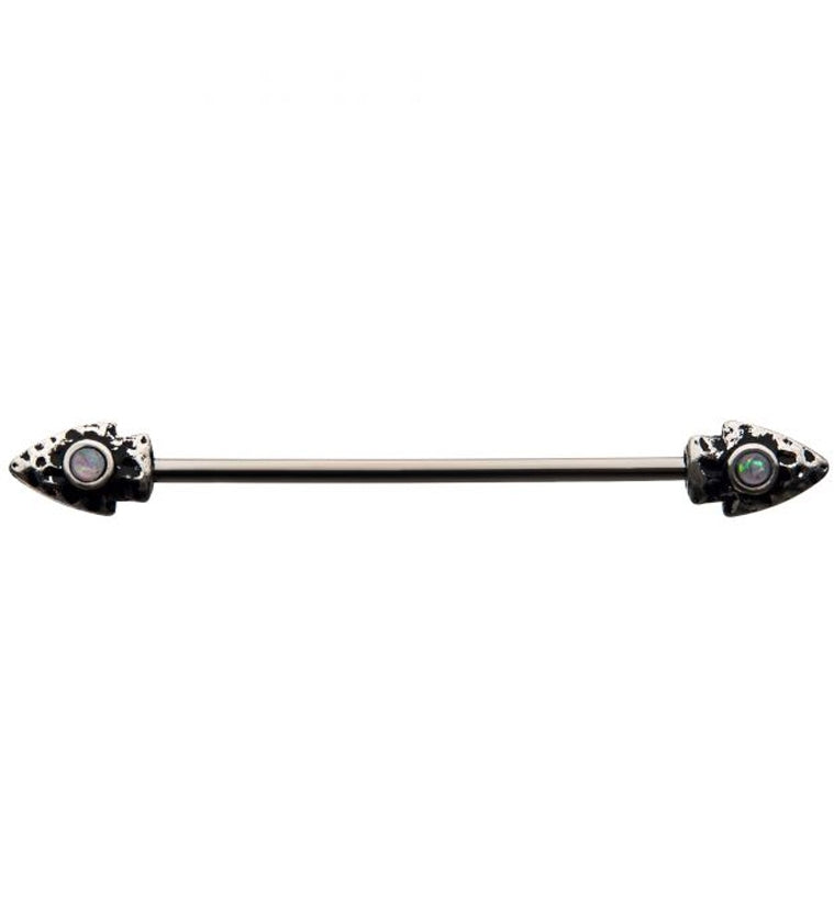 Double Arrow Opalite Industrial Barbell