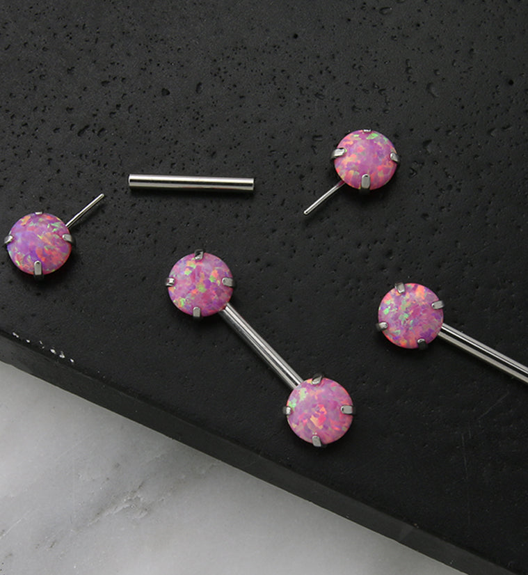 Double Pink Opalite Threadless Barbell