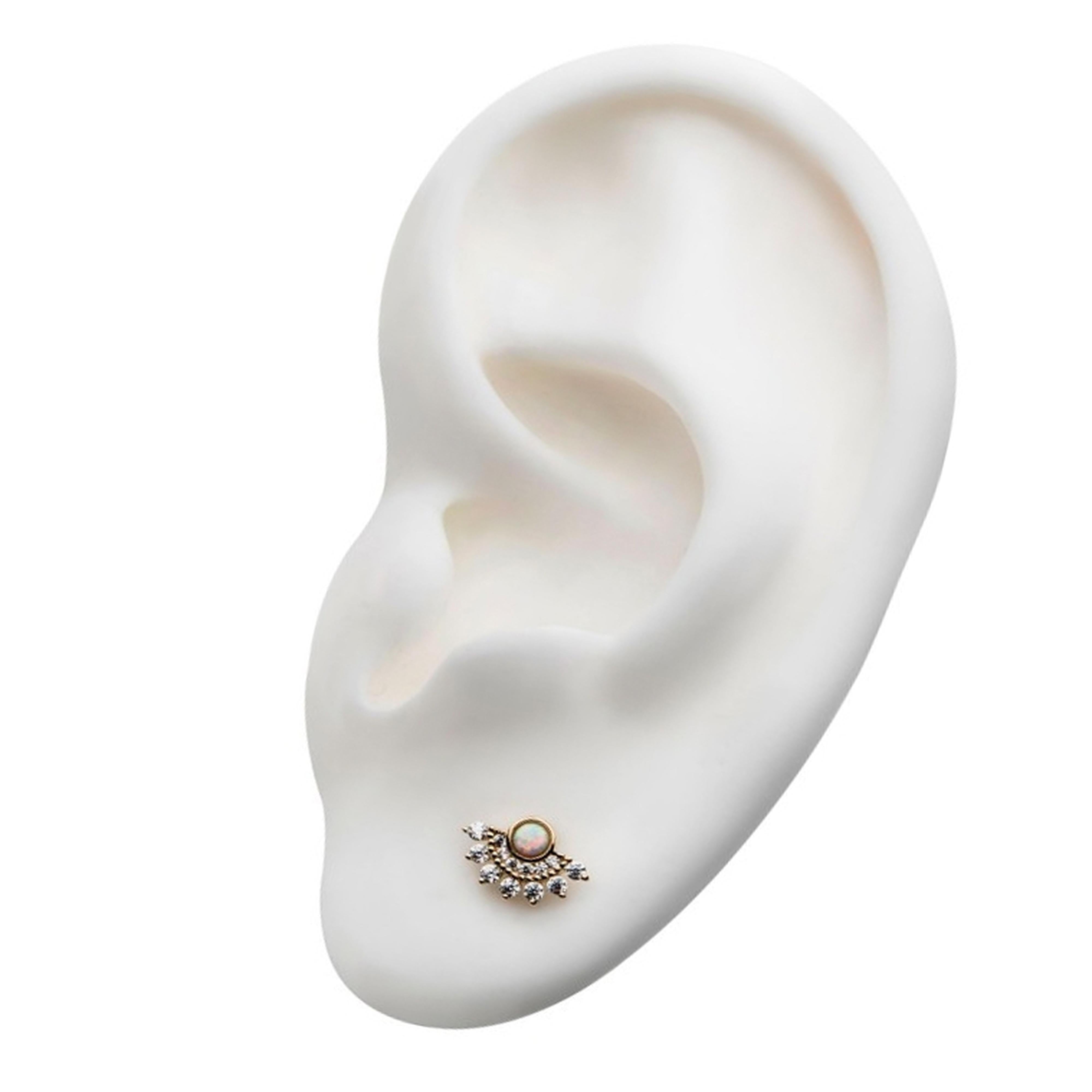 14kt Gold Draft Opalite Threadless Top