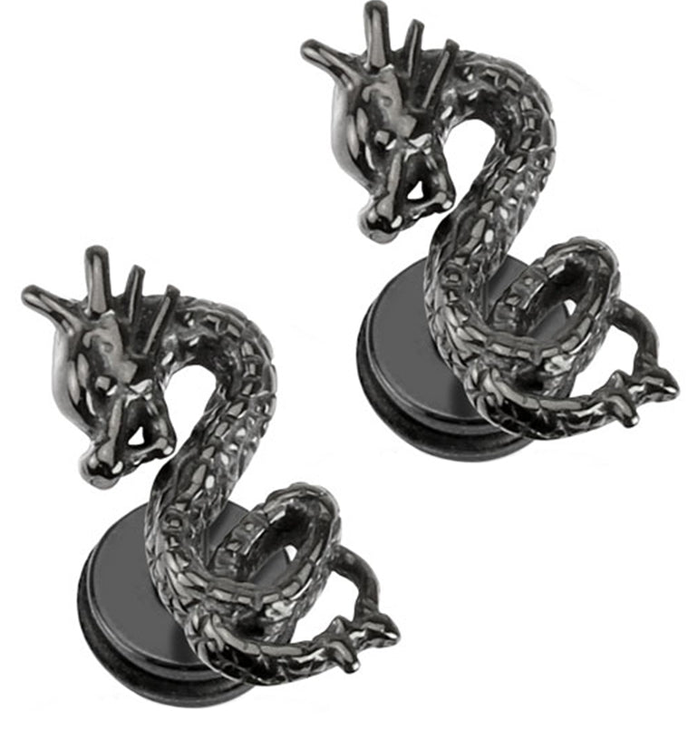 16G Black Dragon Fake Plugs / Gauges