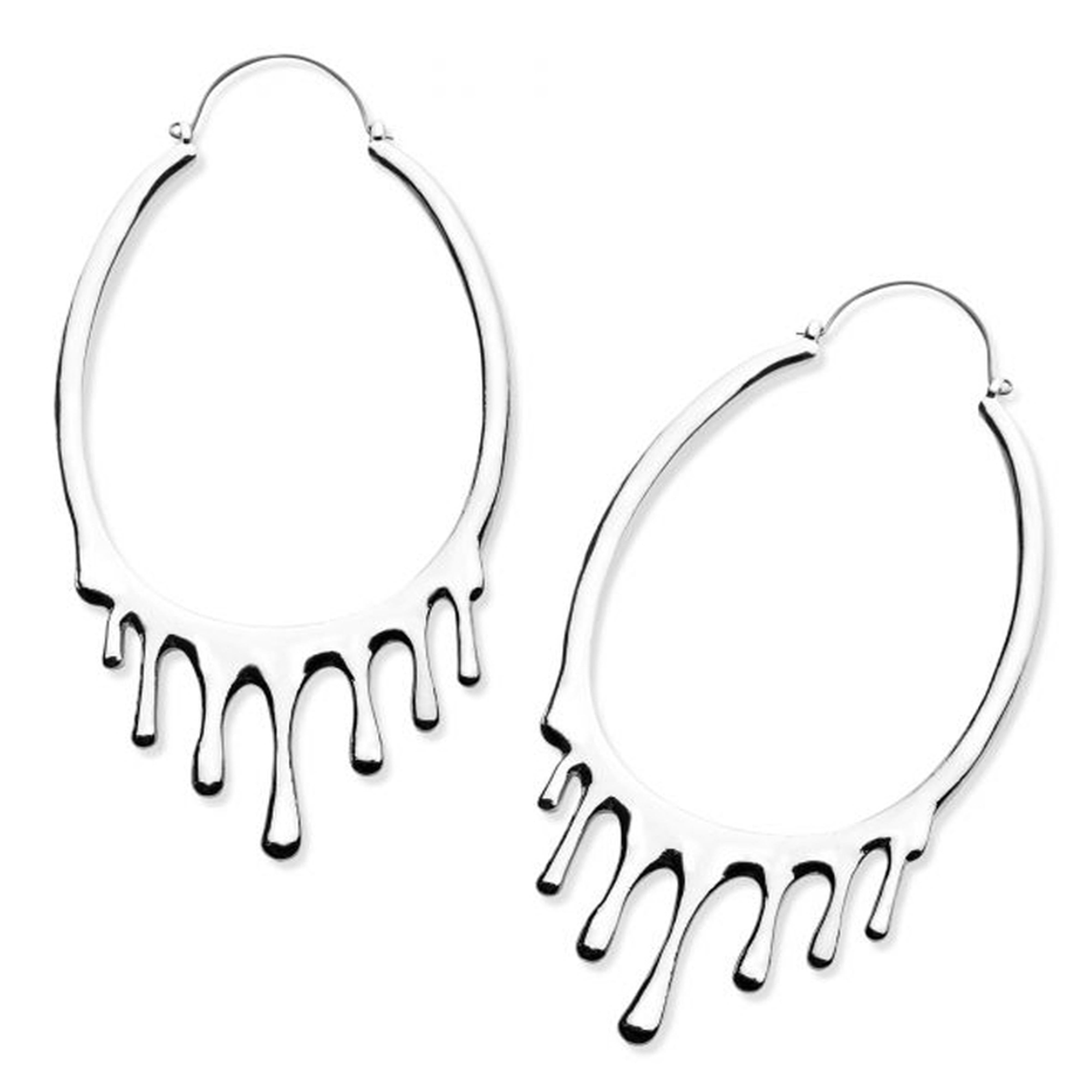 20G Silver Drip Drip Plug Hoops