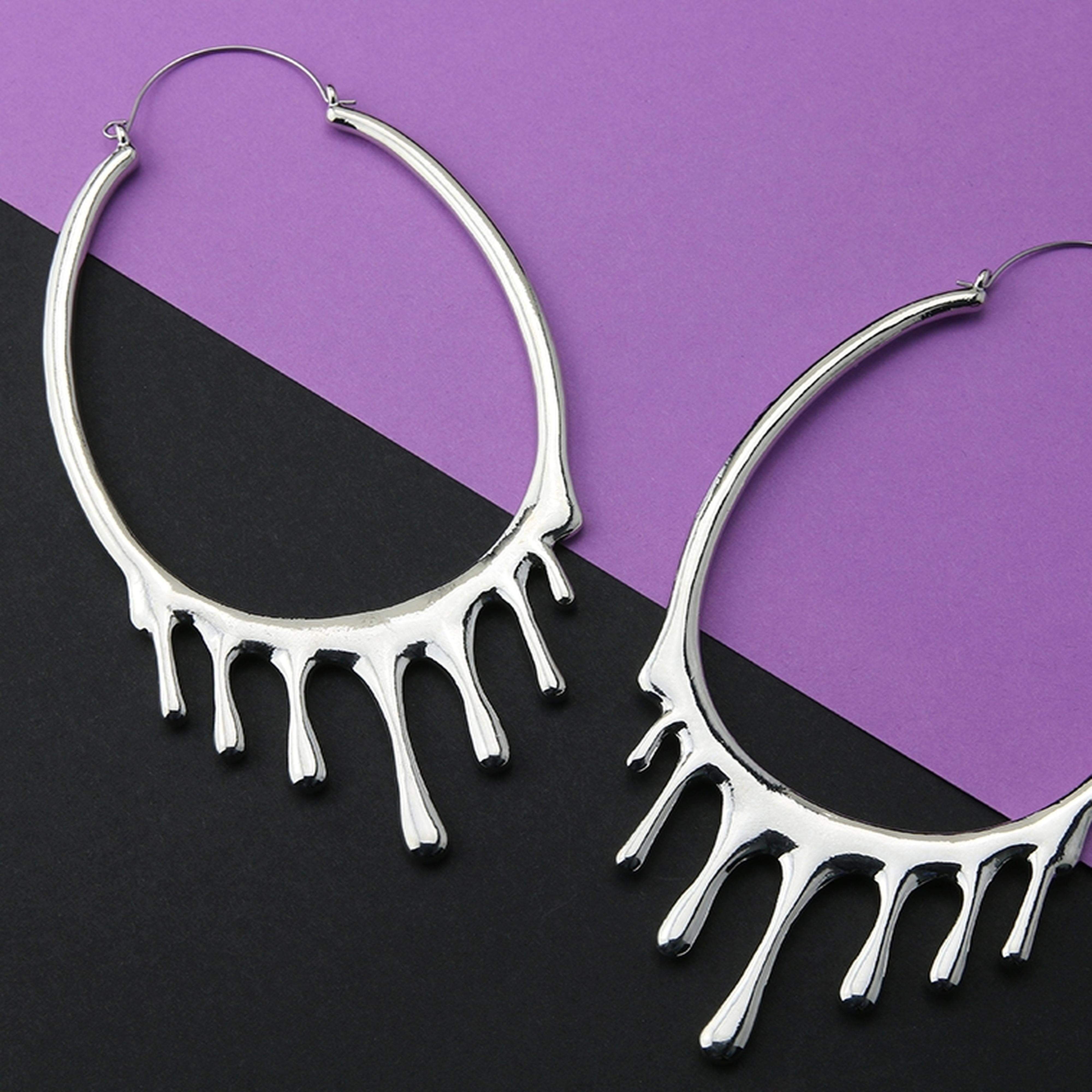 20G Silver Drip Drip Plug Hoops