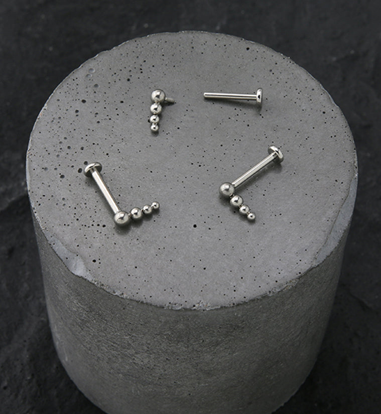 Drop Line Beaded Titanium Internally Threaded Labret