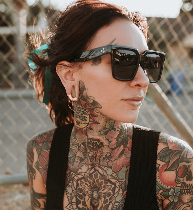 Gold PVD Stainless Steel Hinged Stretched Ear Cuff