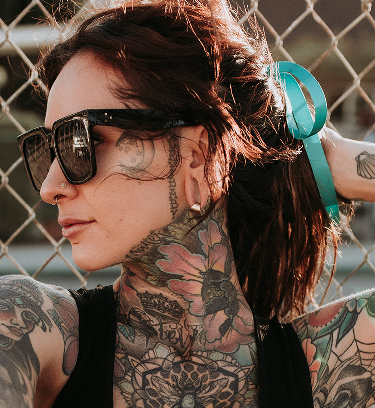 Black PVD Stainless Steel Hinged Stretched Ear Cuff