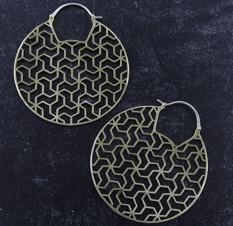 Tessellation Brass Earrings - Weights