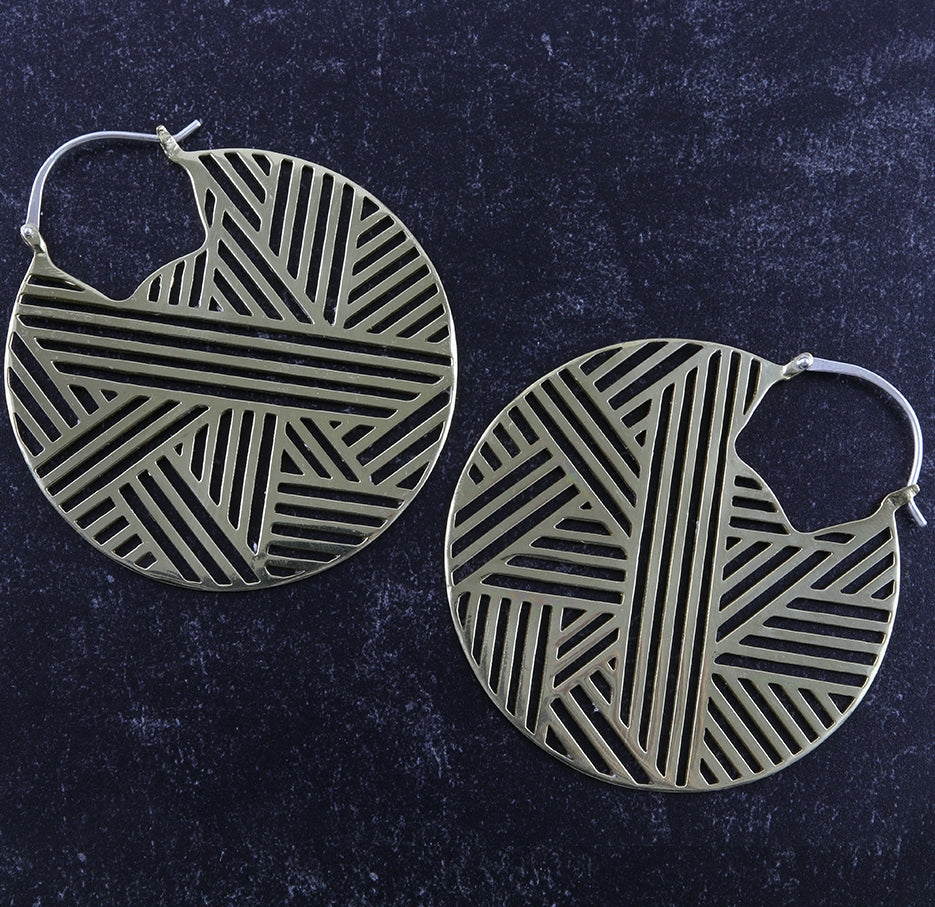 Haphazard Brass Earrings / Weights