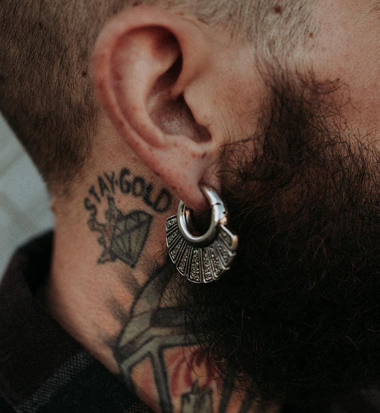 Stroke White Brass Hinged Ear Weights