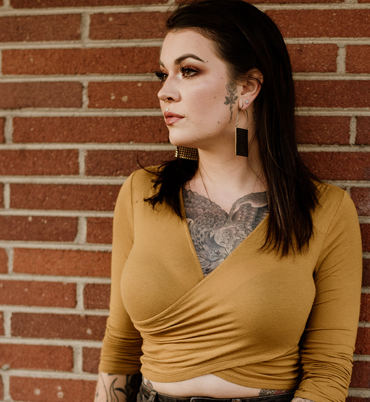 Chequer Titanium Hangers - Earrings