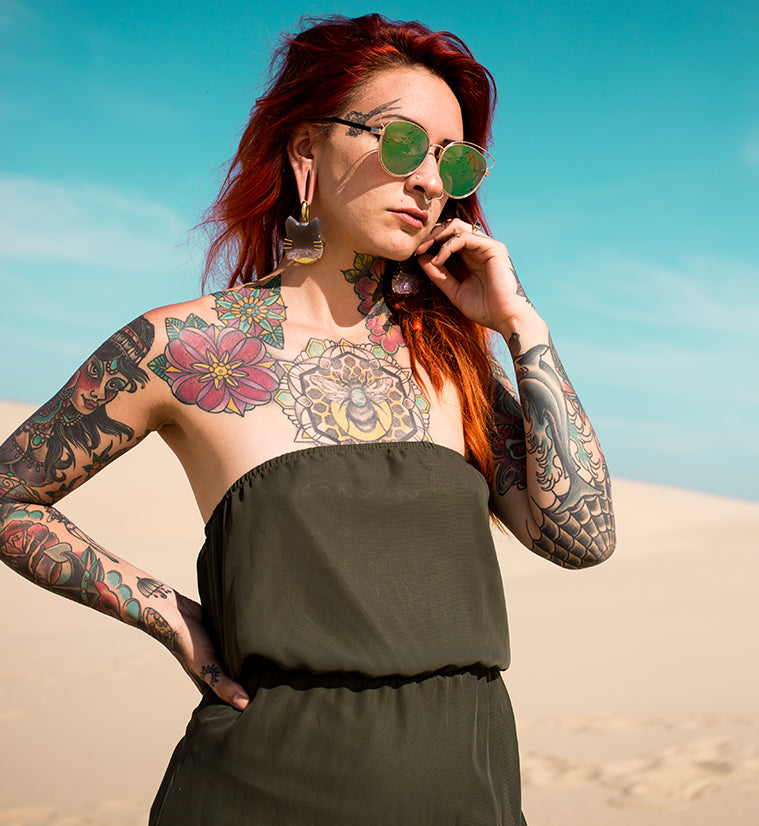 Kitty Cat Druzy Amethyst Brass Ear Weights