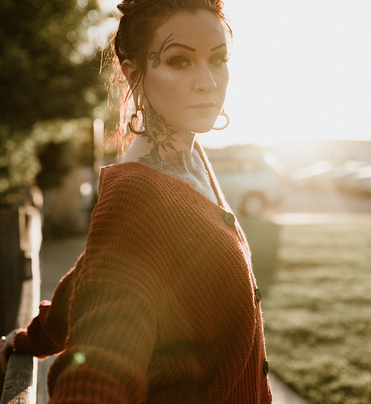 Rose Gold PVD Hanging Heart Ear Weights