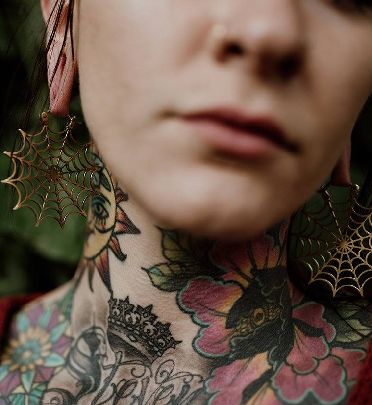 Spiderweb Brass Ear Weights