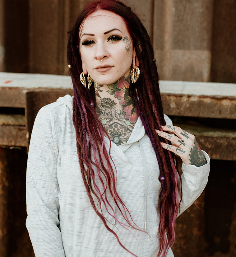 Gold Floral Keyhole Ear Weights