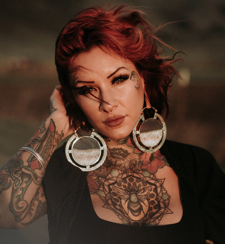 Byzantine Amethyst Slice Ear Weights