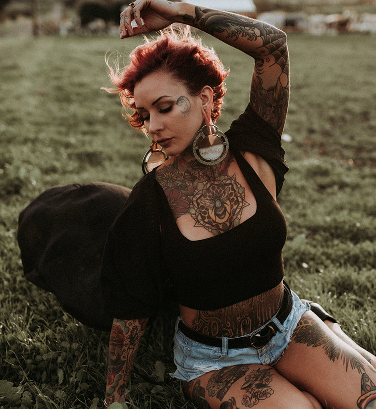 Byzantine Amethyst Slice Ear Weights