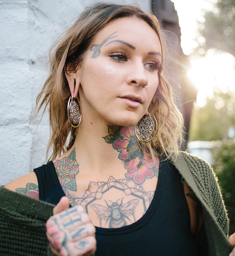 Totemic Hoop White Brass Ear Weights