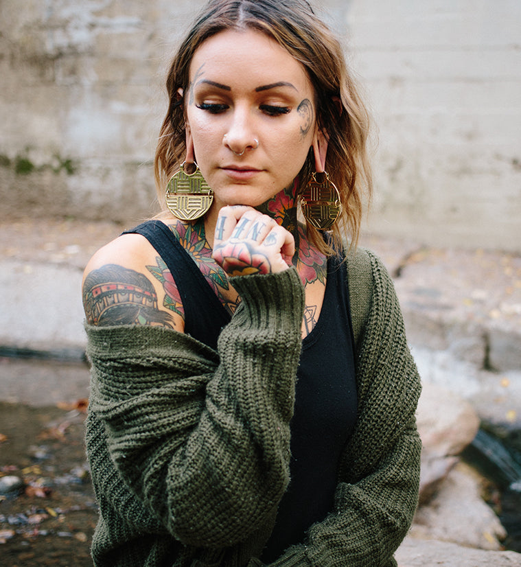 Acute Brass Earrings - Weights