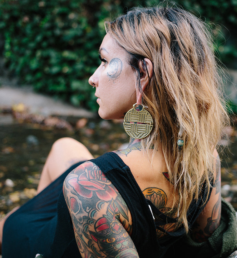 Acute Brass Earrings - Weights