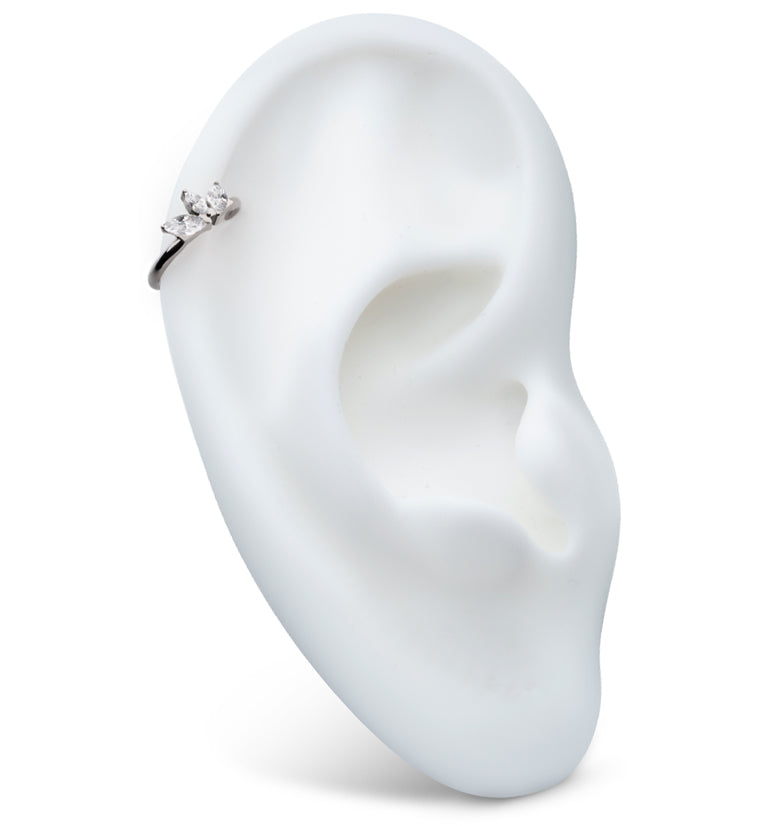 Empress Clear CZ Titanium Hinged Segment Ring