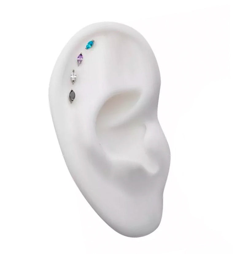 Empress CZ Threadless Titanium Top