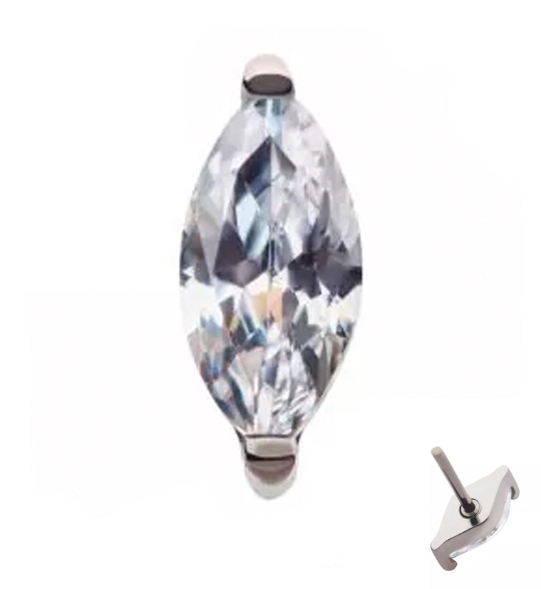 Empress CZ Threadless Titanium Top