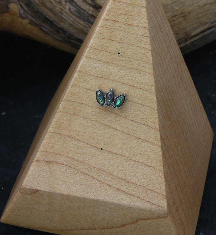 Empress Triple Abalone Stone Threadless Titanium Top
