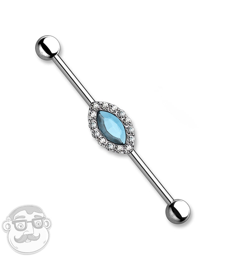 Empress Aqua CZ Industrial Barbell