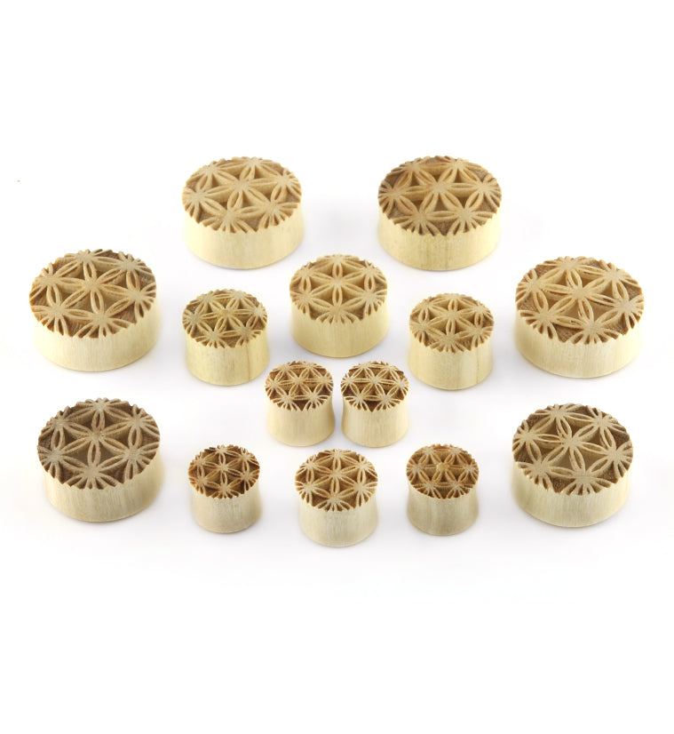 Flower of Life Engraved Wooden Tunnels