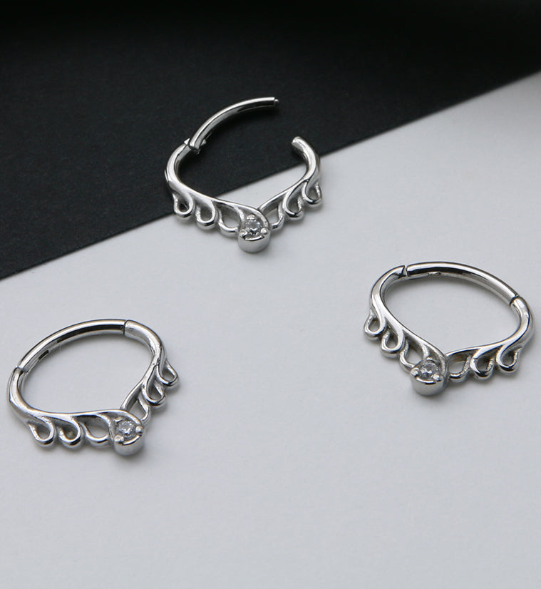 Exude CZ Hinged Segment Ring