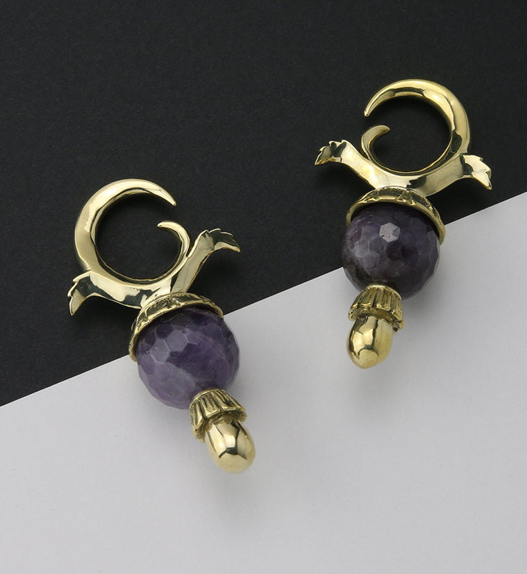 Faceted Amethyst Stone Totum Ear Weights