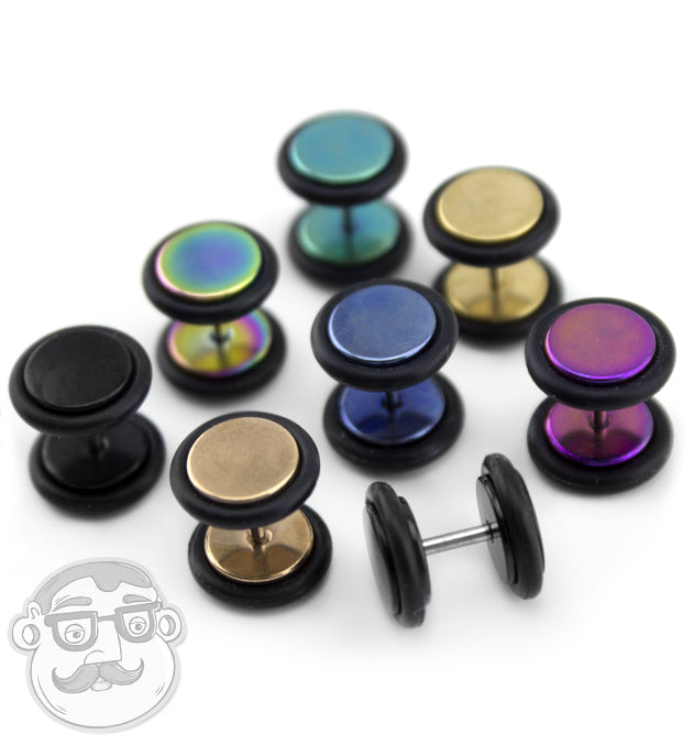 16G Stainless Steel Color Fake Plugs