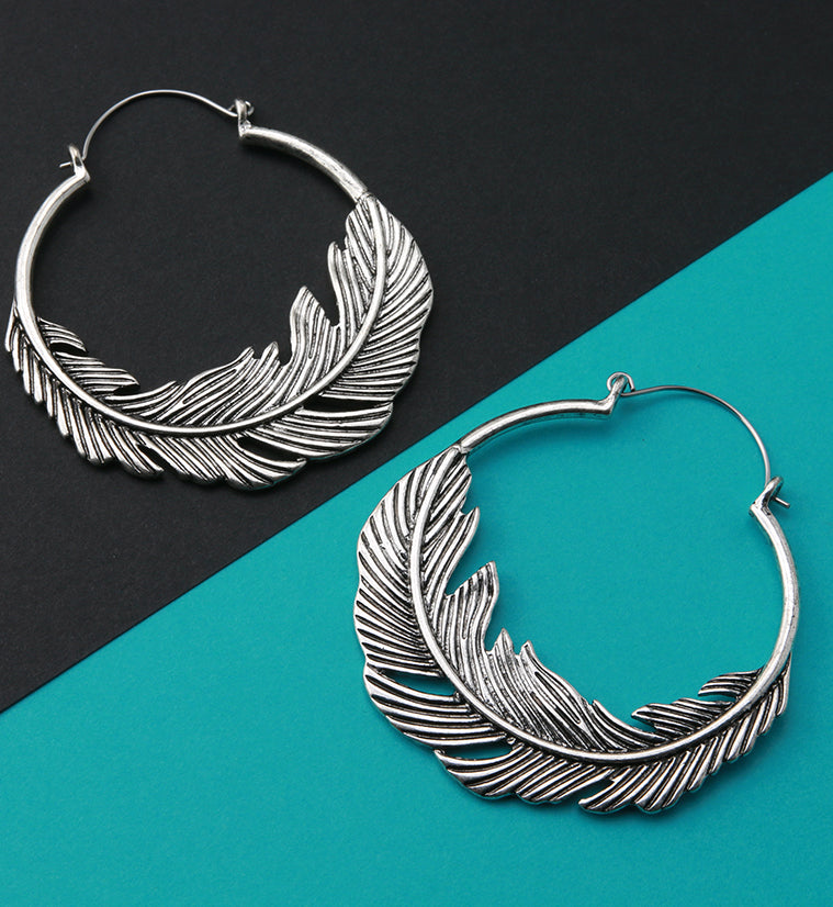 Feather Plug Hoops