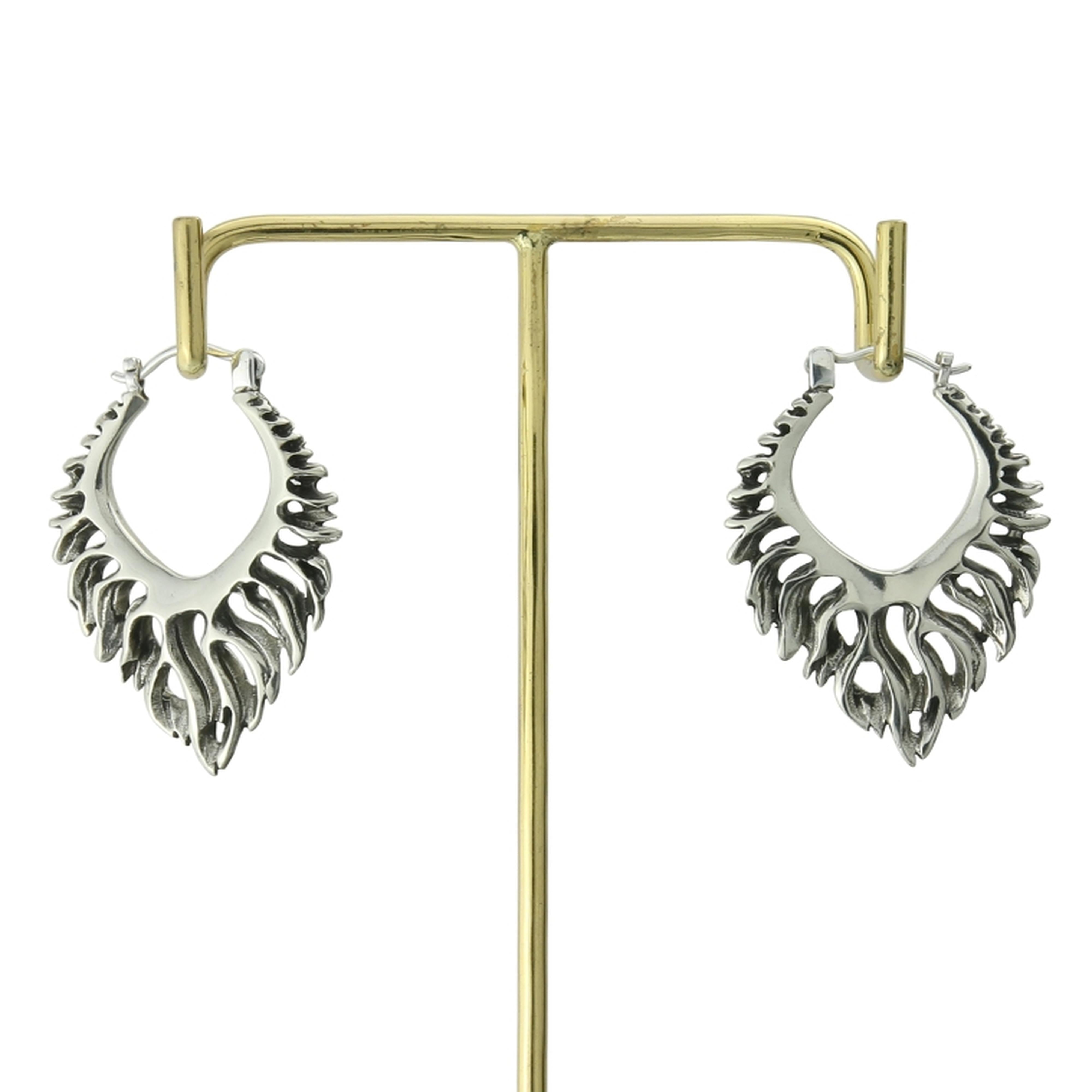 18G Flame White Brass Hangers / Earrings