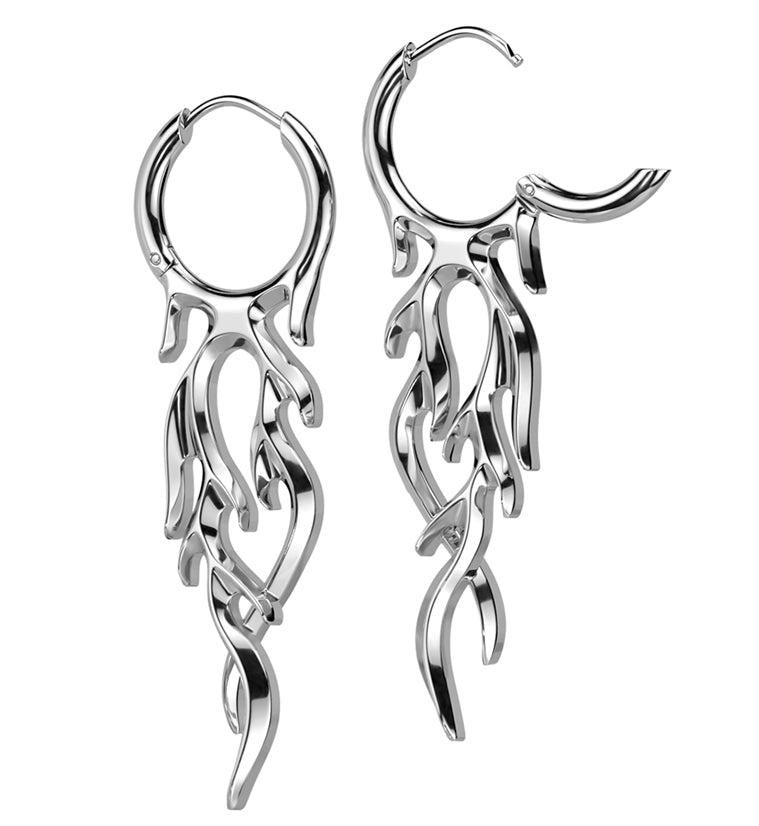 Flame Stainless Steel Hoop Earrings