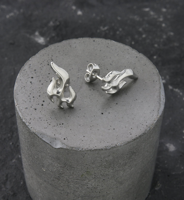 Flame Stainless Steel Stud Earrings
