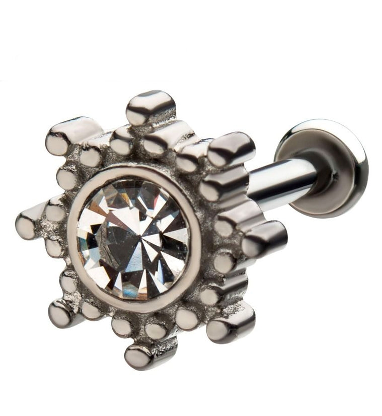 18G Shine CZ Internally Threaded Labret