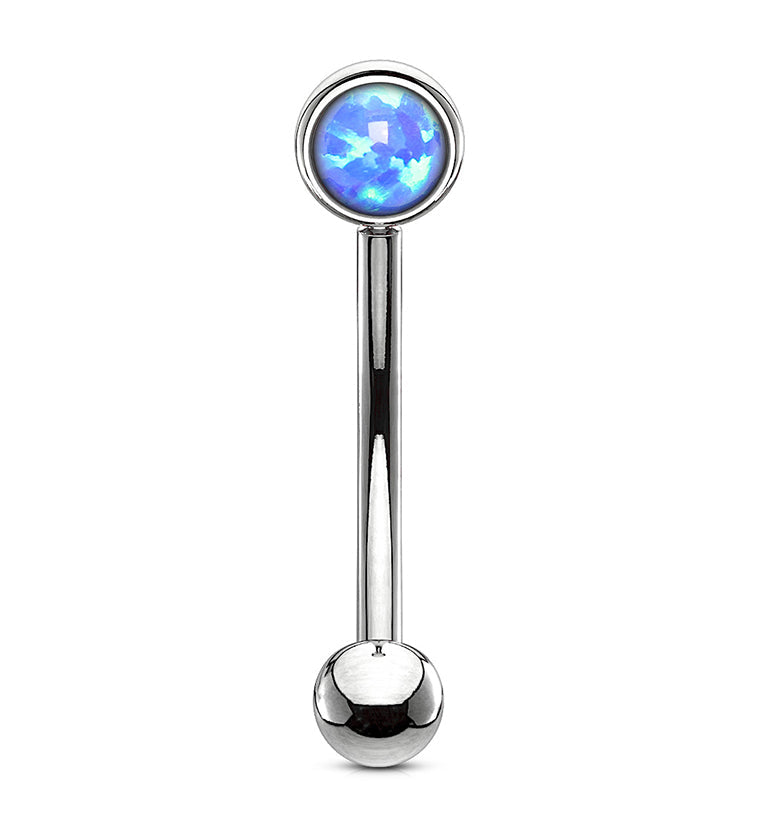 Blue Opal Flat Back Curved Barbell
