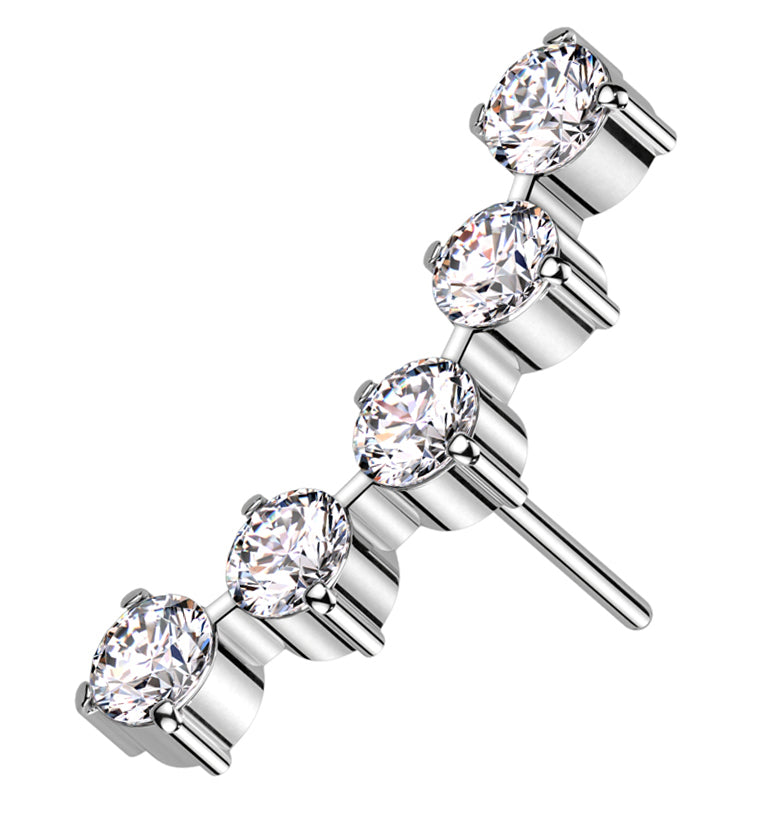 Flex Clear CZ Threadless Titanium Top