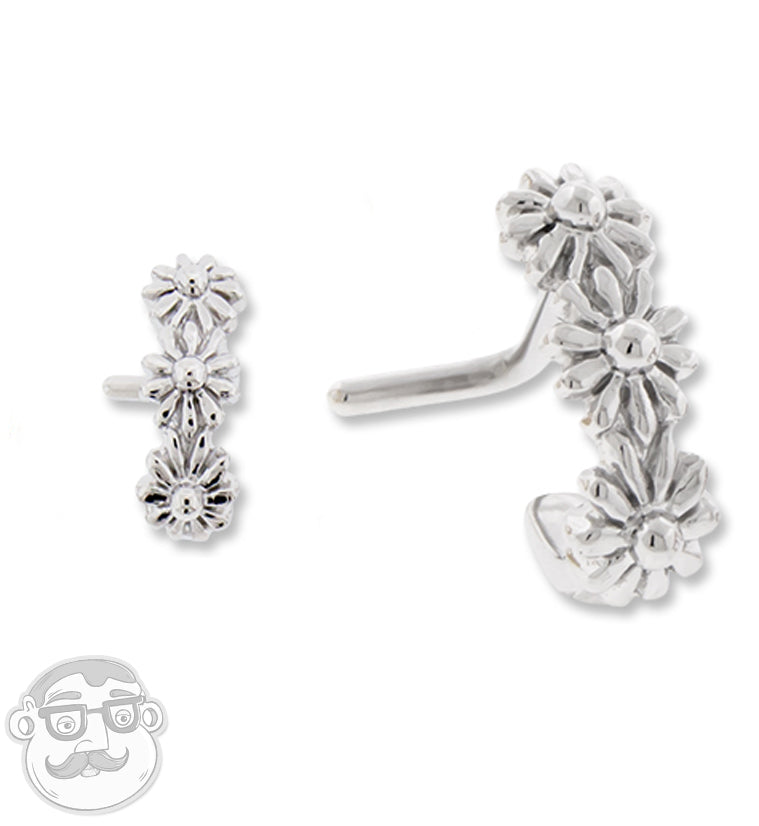 18G Floral Nose Curve Ring