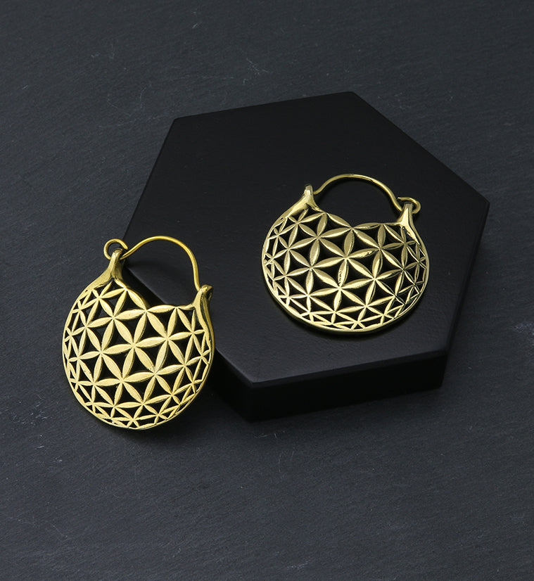 Flower of Life Brass Hangers / Earrings