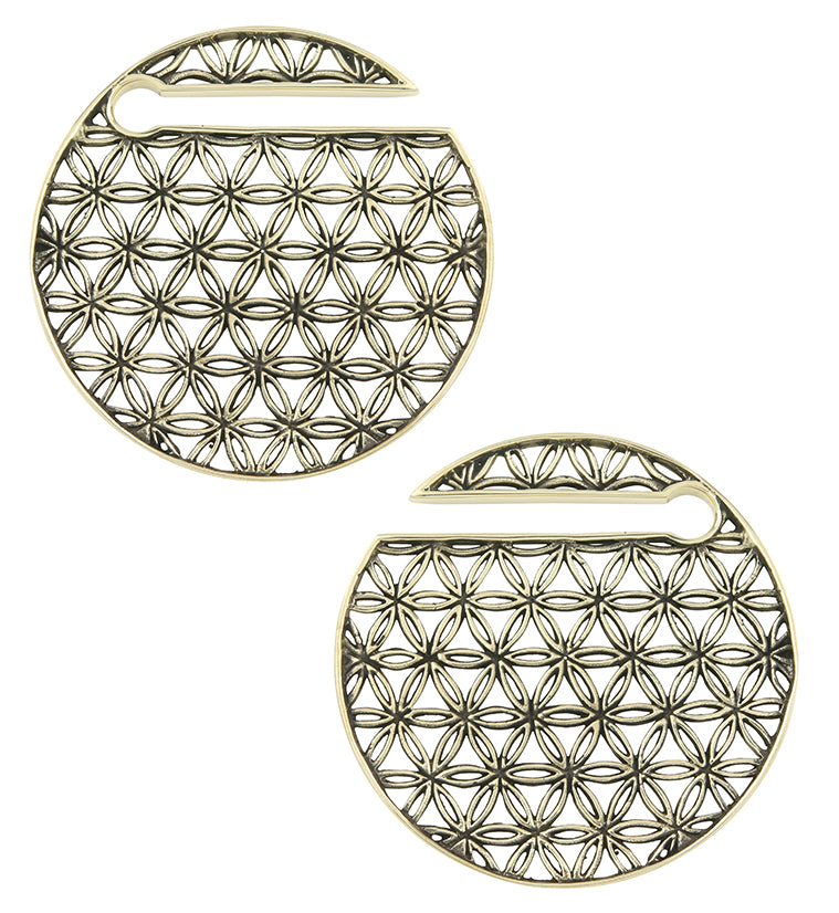 Flower of Life Disk Golden Ear Weights